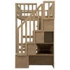 YOOCOZZ Twin Size Wood Loft Bed with Built-in Desk, LED, Storage Shelves, Cabinets and Staircase - 4 of 4