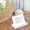Darware White Wooden Sign Holders, 6pk; Stands for Cardstock, Acrylic Signs, and Greeting Cards, Large 4.6 Inch Long by 2.8 Inch Wide - 2 of 4