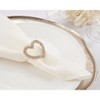 Saro Lifestyle Saro Lifestyle Napkin Rings With Beaded Heart Design (Set of 4), Silver, - 4 of 4