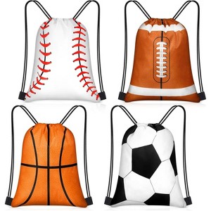 Sport Drawstring Bags Bulk, Waterproof Backpacks for Team Sports, Beach, Party Favors & Gym Use, Multi-Pack - 1 of 4