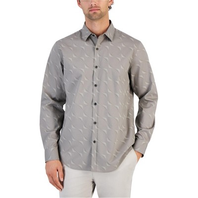 Alfani Mens Dot Wave Print Button Up Shirt
