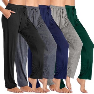 Blue Ice Women's Loose  Fit Classic Lounge Pants-5 Pack - 1 of 3