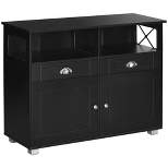 HOMCOM Sideboard Buffet Table Storage Cabinet with Large Tabletop, 2 Cabinets, 2 Drawers and Crossbar Side Design