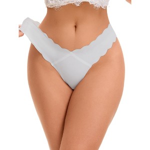 Allegra K Women's No-Show Unlined V-Shape Waist Stretch Hipster Underwear - 1 of 4