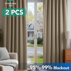 Deconovo 2 Panel Room Darkening Back Tab Window Curtains 52x84 - 1 of 4