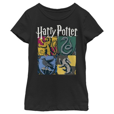 Girl's Harry Potter Hogwarts Houses Vintage Collage T-shirt : Target