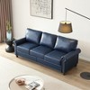 TiramisuBest Modern Black PU Leather Loveseat Sofa, Compact Faux Leather Couch for Apartments & Homes - 3 of 4