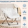 Comfy Saucer Chairs, Folding Reading Lounge Chair, Cozy Faux Fur Living Room Chair with Soft Thick Padded Seat & Metal Frame - 3 of 4