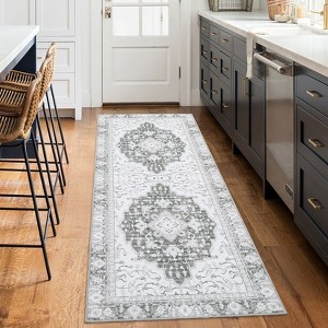 Nasitip Washable Area Rug, Non-Slip Floor Carpet, Low Pile Foldable Vintage Boho Rug, Printed Carpets for Bedroom Dining Room Office - 1 of 4