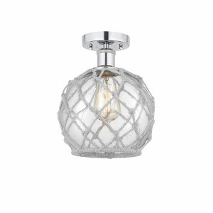 Farmhouse Rope - 1 Light Semi-Flush Mount In Industrial Style-10.75 Inches Tall and 8 Inches Wide - 1 of 1