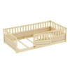 CAVINAS Twin Size Floor Bed with Super High Security Barrier and Door, Wooden Children's Floor Bed Frame - 3 of 4