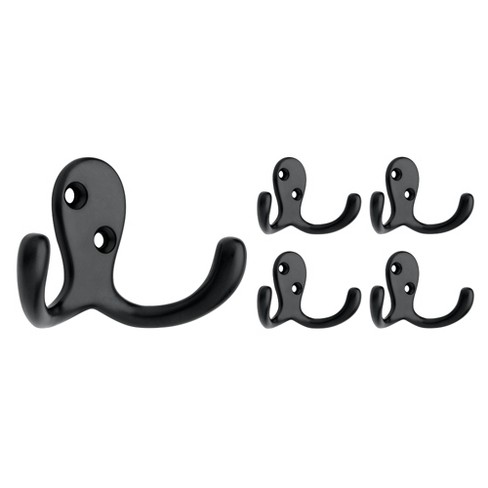 Franklin Brass 5pk Double Prong Robe Decorative Hooks Black Franklin Brass 5pk Double Prong Robe Decorative Hooks Black