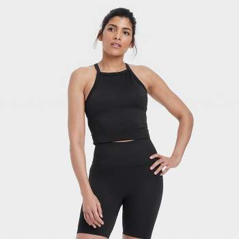 Women's Seamless Rib Cropped High Neck Tank Top - All In Motion™