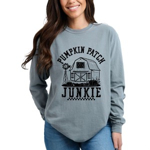 Simply Sage Market Pumpkin Patch Junkie Barn Garment Dyed Long Sleeve - 1 of 4