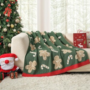 Lomsoe Candy Cane Throw Blanket Red Christmas Blanket, Ultra Soft Cozy Decorative Throw Blanket for Christmas. - 1 of 4