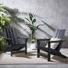 Encino 2pk Resin Contemporary Adirondack Chairs - Matte Black - Christopher Knight Home - 2 of 4