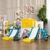 DSVIMOY 8 in 1 Toddler Slide and Swing Set with 2 Slides, Baby Slide for Ages 1-3 with Basketball Hoop, Indoor Playground, Yellow, 98.4"*69.7"*39" - 4 of 4
