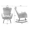 Aukfa Soft Teddy Fabric Rocking Chair w/Pocket - Ergonomic Nursery Glider, Solid Wood Base, 256LB Capacity for Living Room & Bedroom - 3 of 4