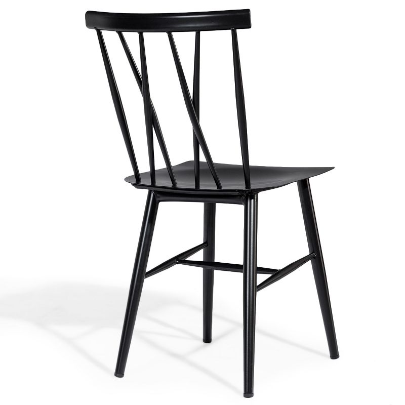 Tangkula 2 PCS Steel Chairs Dining Side Tolix Chairs Armless with High Cross Back Black, 5 of 8