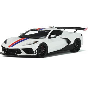 Chevrolet Corvette C8 Arctic White with Red and Blue Stripes "Hennessey" Limited Edition to 999 pcs 1/18 Model Car by GT Spirit