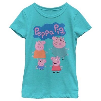 Peppa Pig Family Matching Cotton Short-sleeve Graphic Grey T-shirts