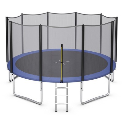 Costway 8/10/12/14/15/16 FT Outdoor Trampoline Bounce Combo W/Safety Closure Net Ladder