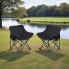 DOMETOUR 2Pcs Outdoor Camping Chairs Folding/Portable with Carry Bag, for Camping, Beach, Picnic or Backyard Use - 2 of 4