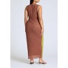 ELOQUII Women's Plus Size Printed Mesh Dress With Shirring - 3 of 3