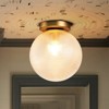 Rennnsan Tharelle 9"W 1-Light Globe Textured Glass Modern Dimmable Flush Mount in Gold - 4 of 4