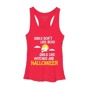 Women's Design By Humans Girls like Halloween By OffensiveFun Racerback Tank Top - 1 of 3
