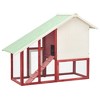 vidaXL Rabbit Hutch Red and White 55.1"x24.8"x47.2" Solid Firwood - 4 of 4