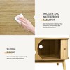 Rattan TV Stand for TVs up to 75'', Modern Farmhouse Media Console with Solid Wood Legs, Entertainment Center for Living Room, Home Theatre - 4 of 4