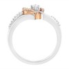 10K Rose Gold Plated Silver 1/5 Cttw Diamond Open Heart Promise Ring - 4 of 4