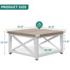 Coffee Table For Living Room,Square Wood Farmhouse Coffee Table With Storage,Rustic Coffee Table,Vintage Center Table For Living Room With Shelf - 2 of 4