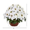 Nearly Natural Poinsettia Artificial Arrangement in Decorative Planter - 2 of 2
