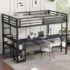 Full XL Over Twin Metal Bunk Bed with Desk, Shelves, LED & USB - 2 of 4