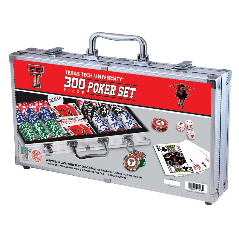 MasterPieces 300 Piece Poker Chip Set - NCAA Texas Tech Red Raiders, 2 of 8