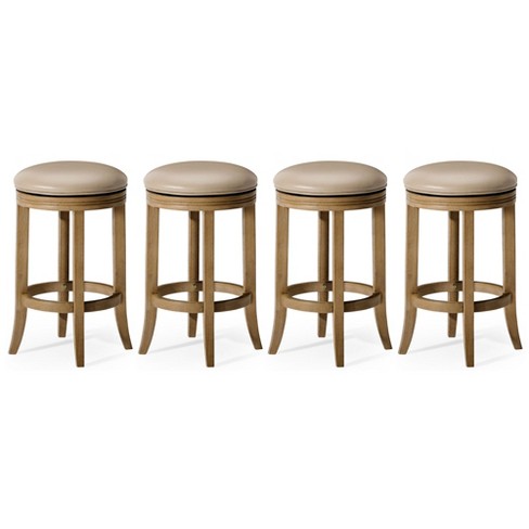 Maven Lane Eva Rotating Backless Kitchen Stool in Vegan Leather Upholstered Seat, Set of 4 - image 1 of 4