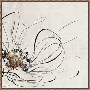 Amanti Art Golden Line Flower II by Alex Black Framed Canvas Wall Art - 1 of 4