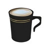 Smarty Had A Party 8 oz. Black with Gold Edge Rim Round Plastic Coffee Mugs (120 Mugs) - 3 of 4