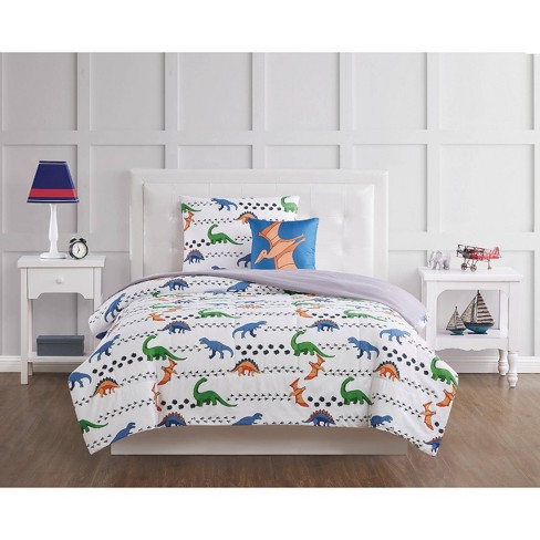 Dino Tracks Comforter Set White My, Dinosaur Bed Sheets Target