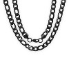 Steeltime 24" Men's Black IP stainless steel Franco chain necklace - 2 of 4