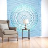 HomeRoots 92" X 84" Sea Green And White Mandala Cotton Hanging Tapestry - 2 of 4