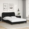 vidaXL Modern Full-Size Bed Frame - Black Faux Leather with LED Lights, Plywood Slats and Headboard, 53.9"x74.8" - 3 of 4