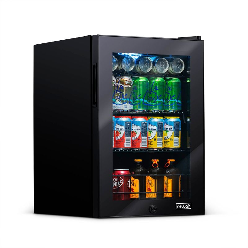 Newair 90 Can Freestanding Beverage Fridge in Stainless Steel, Adjustable Shelves, Compact Drinks Cooler, Bar Refrigerator, 1 of 12