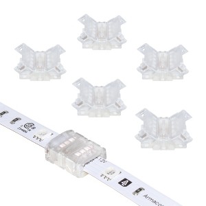 Armacost Lighting WireGrip 4 Pin RGB LED Strip Light Tape to Tape Splice Connectors 6pk Light Accessory - 1 of 4