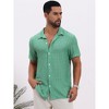 INSPIRE CHIC Men's Texture Short Sleeve Hollow Out Casual Knitted Shirt - 4 of 4