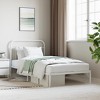 vidaXL White Metal Bed Frame with Sturdy Headboard - Industrial Style Single Bed Frame - 2 of 4