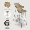 texxture 2 Pack Ormond Woven Rattan Bar Stools, Indoor Outdoor Dining or Kitchen Furniture for Table or Porch with Metal Legs, Natural - 3 of 4