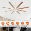 Parrot Uncle 65" Modern LED Windmill Ceiling Fan with Light and Remote-Three Color Temperature - 2 of 4